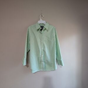 Chaps Green Gingham Blouse